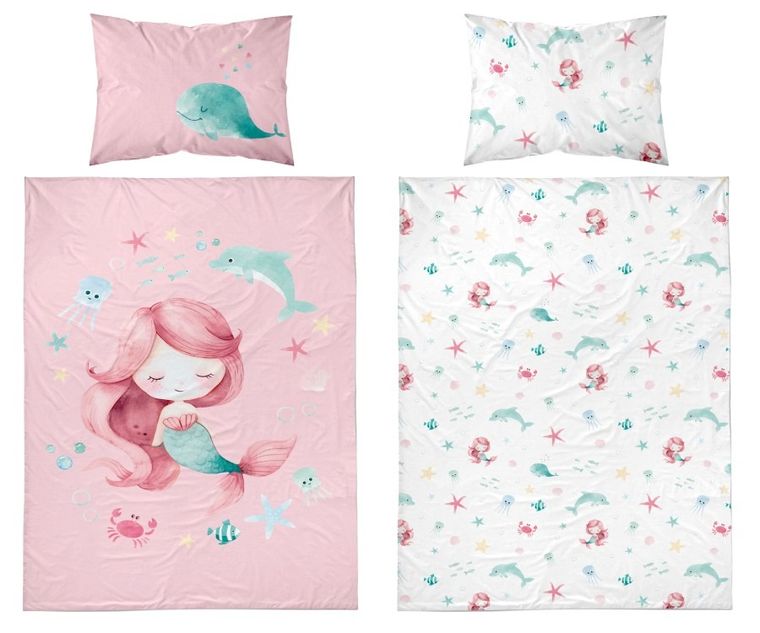 Sirena, set lenjerie de pat single, 100-135 cm