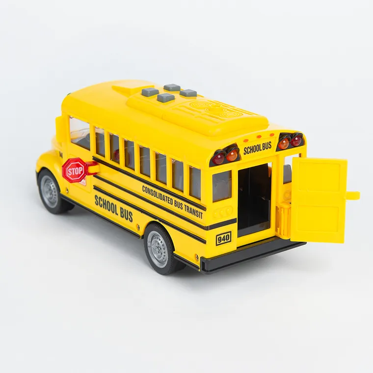 Smiki, Autobuz scolar, vehicul cu lumini si sunete, 1:20, 20 cm