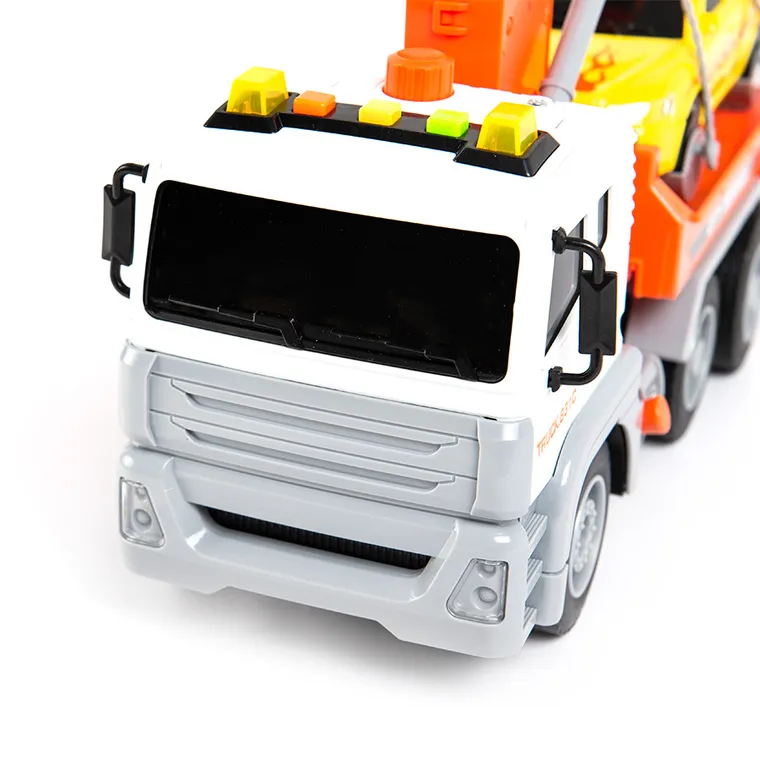 Smiki, Camion de tractare, vehicul, cu lumini si sunete, portocaliu, 1:12