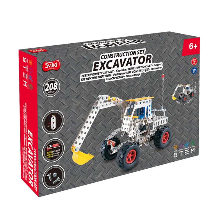 Smiki, Excavator, set de asamblare, 208 elemente