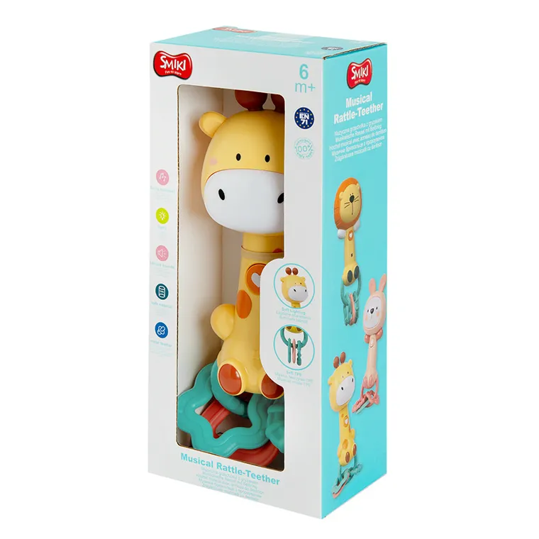 Smiki, Girafa, jucarie zornaitoare muzicala cu element de dentitie, galben