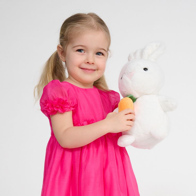 Smiki, Iepuras cu morcov, jucarie de plus, 25 cm