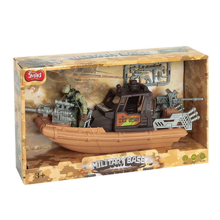Smiki, Military base, soldat cu barca, figurina cu accesorii
