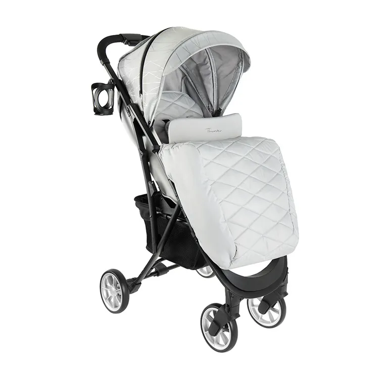 Smiki, Thunder Pro, carucior pentru copii, cadru negru, gri-argintiu