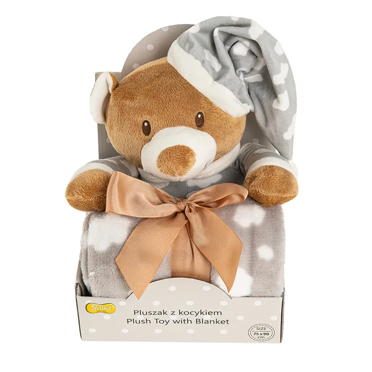 Smiki, Ursulet, set: patura si jucarie de plus