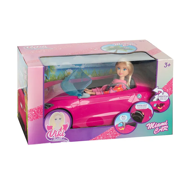 Smiki, Viki, Miami Car, papusa cu masinuta, 30 cm
