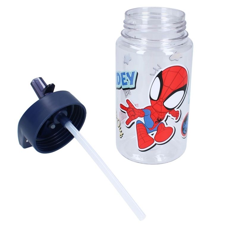 Spidey, Drink Up, sticla da apa cu pai, albastru, 450 ml