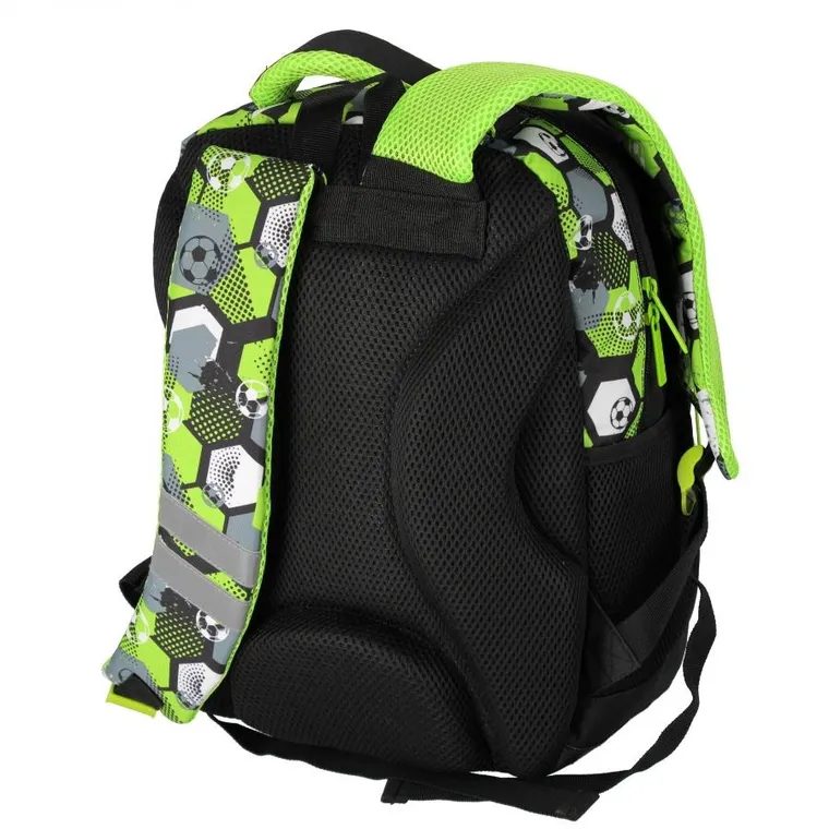 Starpak, rucsac pentru scoala, cu 3 compartimente, Football Green