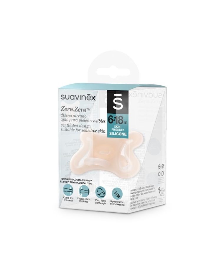 Suavinex, SX Pro, Zero Zero, suzeta fiziologica din 100% silicon, 6-18 m
