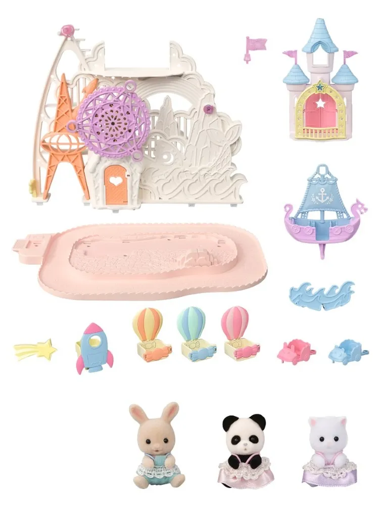Sylvanian Families, Baby Amusement Park, Parc de distractii, set cu figurine, 5537