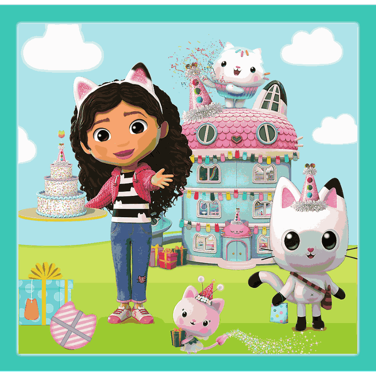 Trefl, Gabby's Dollhouse, puzzle 3in1, 106 piese