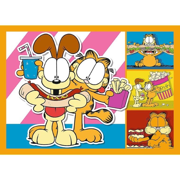 Trefl, Garfield loves lasagna, puzzle 4in1, 54+48+35+70 piese