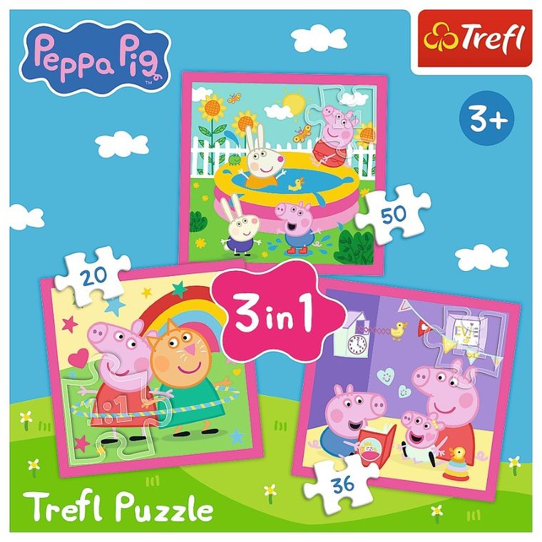 Trefl, Peppa Pig, puzzle 3in1