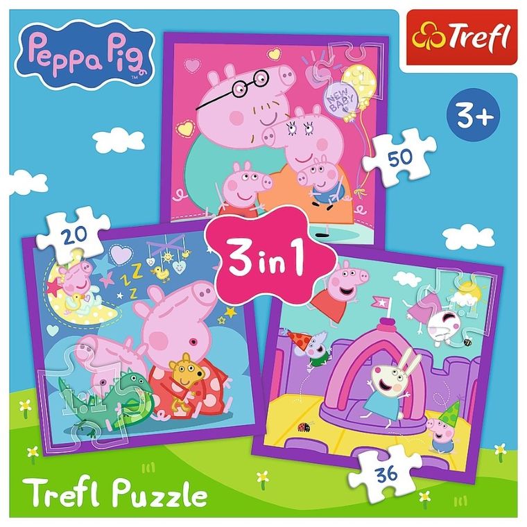 Trefl, Peppa Pig, puzzle 3in1