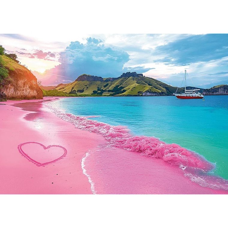 Trefl, Pink Tropical Beach, USA, puzzle, 1000 piese