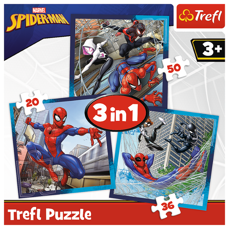 Trefl, Spider-Man, puzzle 3in1, 106 piese
