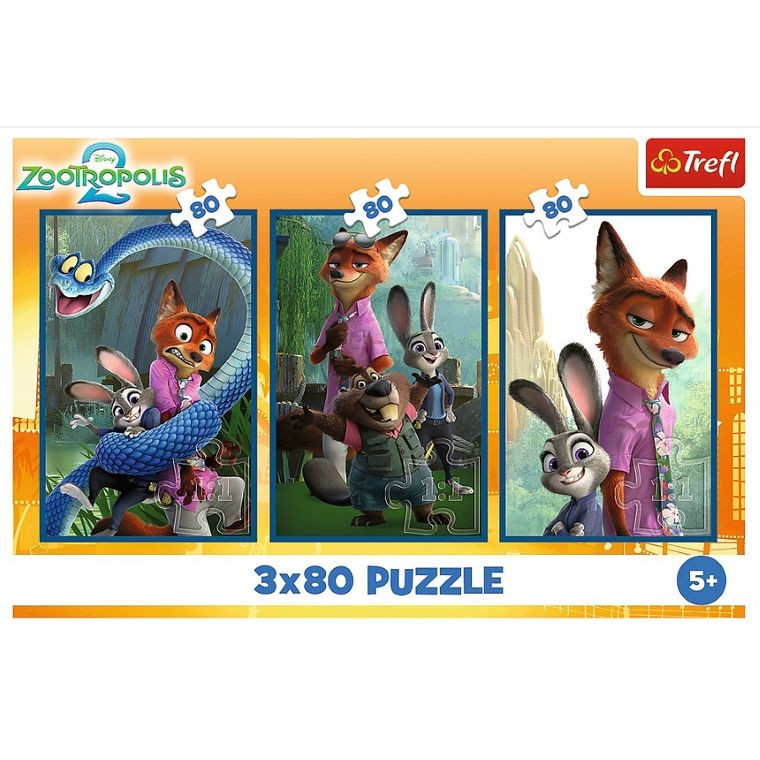 Trefl, Zootopia, puzzle, 3-80 piese