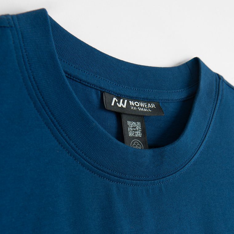 Tricou basic bleumarin cu croiala relaxed NOWEAR