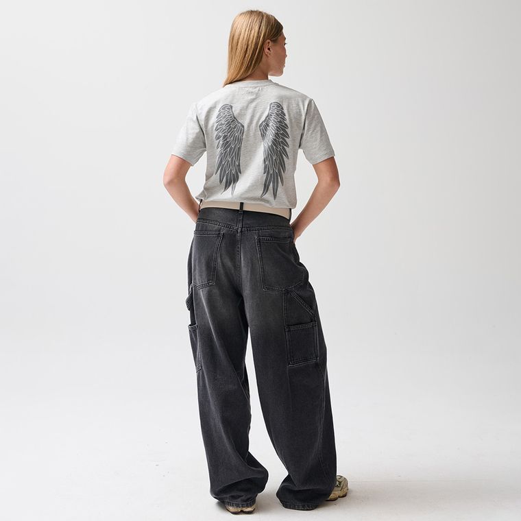 Tricou basic gri din bumbac pieptanat NOWEAR