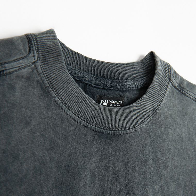 Tricou crop boxy din bumbac pieptanat NOWEAR