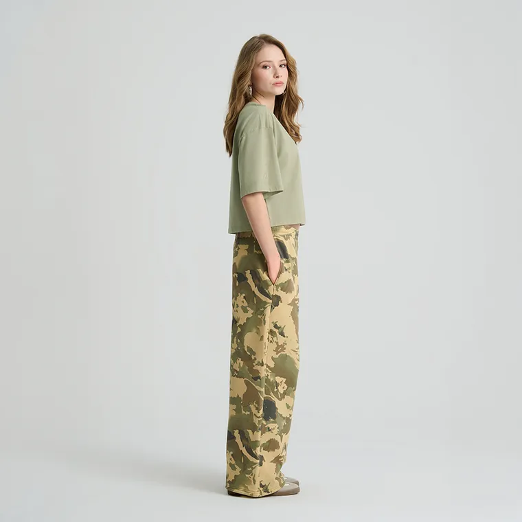 Tricou din bumbac cu croiala scurta boxy NOWEAR