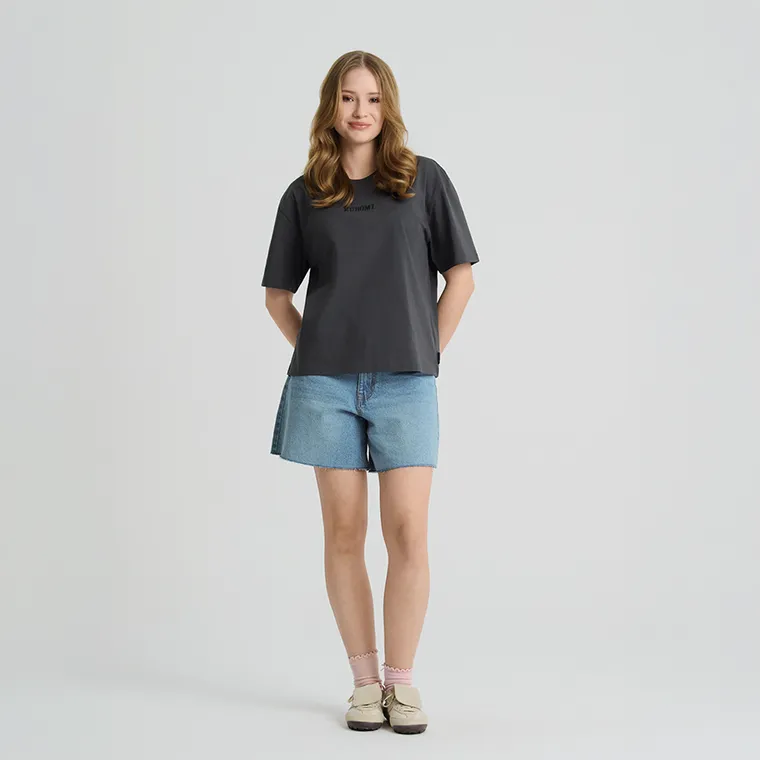 Tricou oversize din bumbac pieptanat Kuromi NOWEAR