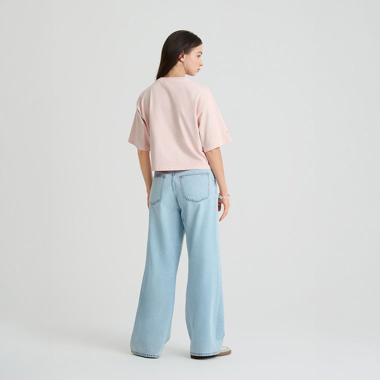 Tricou roz cu croiala cropp boxy NOWEAR