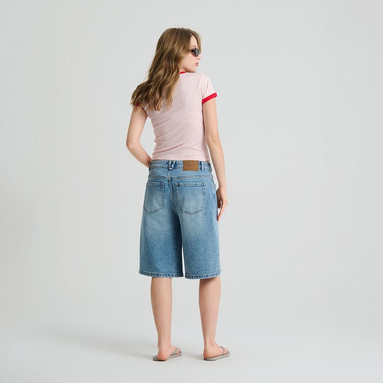 Tricou slim roz din bumbac pieptanat NOWEAR