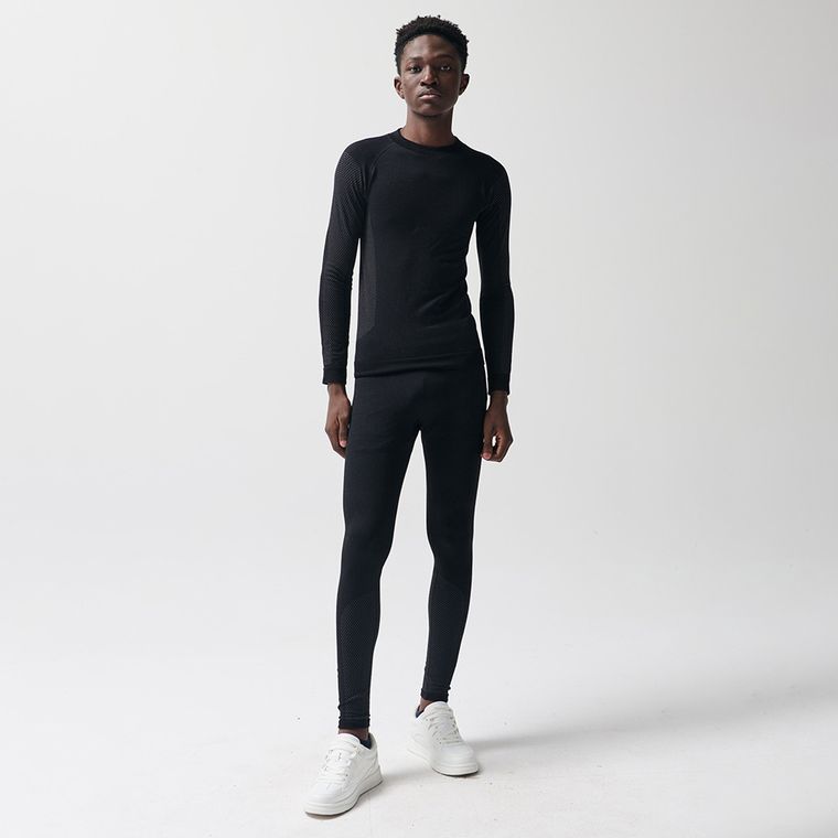 Tricou termoactiv negru cu adaos de lana NOWEAR