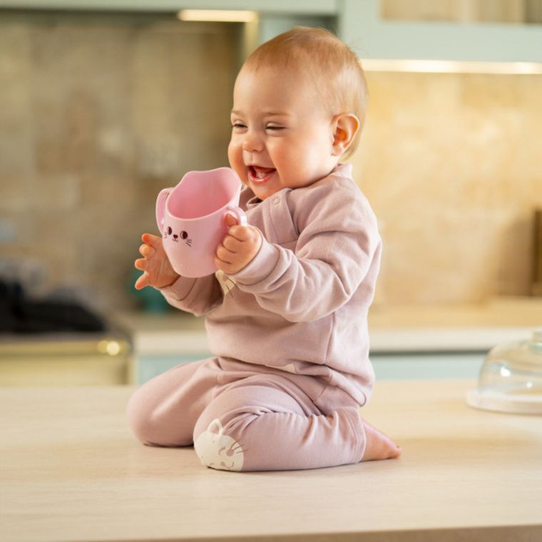 Akuku, cana pentru invatarea bautului, 6 luni+, roz