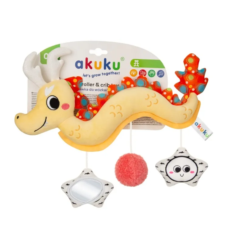 Akuku, jucarie senzoriala, pandativ pentru patut, dragon