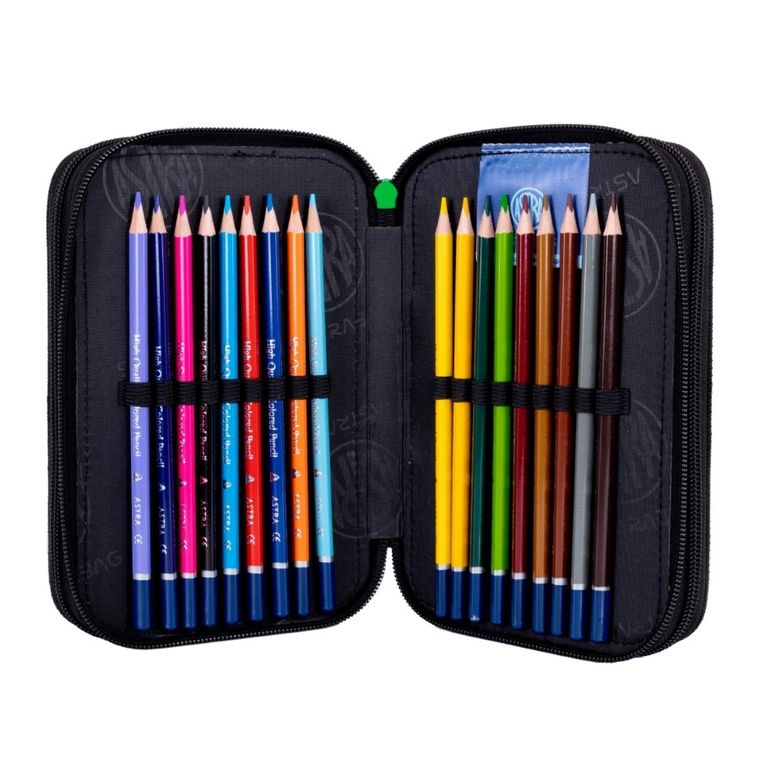 Astrabag, Jumbo, penar cu 3 compartimente, cu rechizite scolare, Neo Football