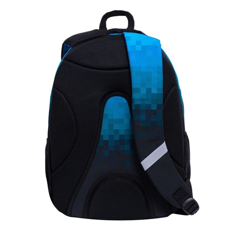Astrabag, rucsac pentru scoala, cu 3 compartimente, Blue Pixel