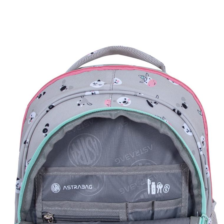 Astrabag, rucsac pentru scoala, cu 3 compartimente, Kitty The Cute