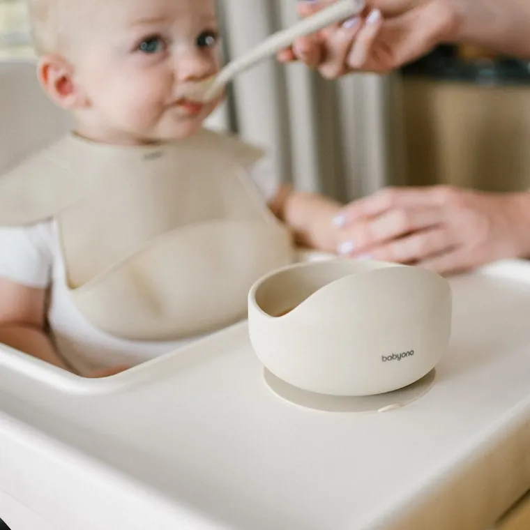 BabyOno, Casti din silicon cu ventuza, bej
