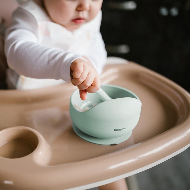 BabyOno, Casti din silicon cu ventuza, menta verde