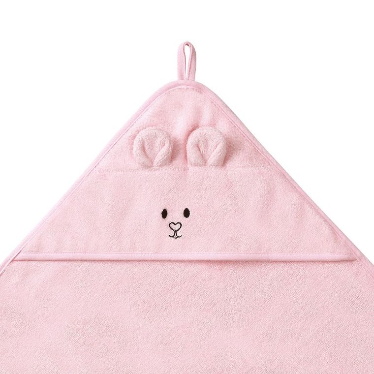 BabyOno, prosop cu gluga, din bambus, 100-100 cm, roz