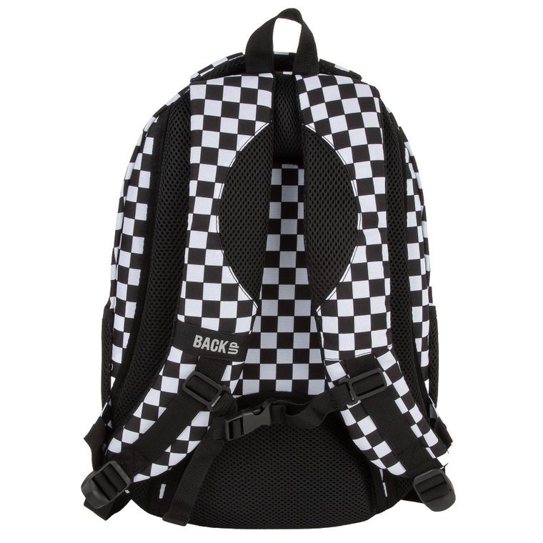 BackUp, rucsac pentru scoala, cu 3 compartimente, Carouri