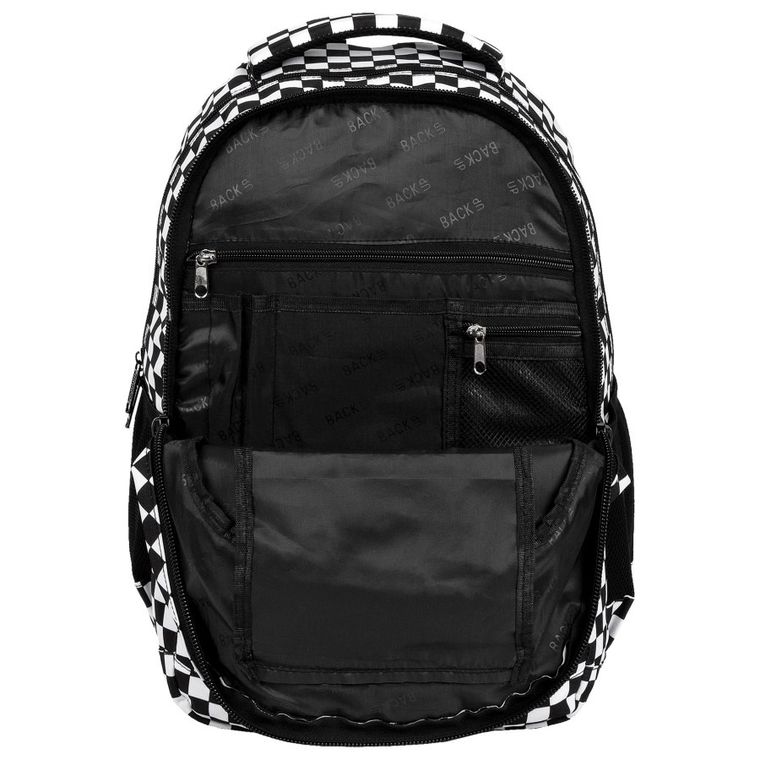BackUp, rucsac pentru scoala, cu 3 compartimente, Chessboard