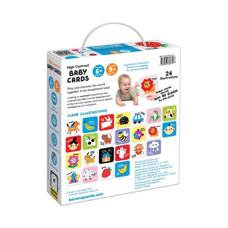 Banana Panda, High Contrast, carduri de carton pentru bebelusi, 6-9 luni