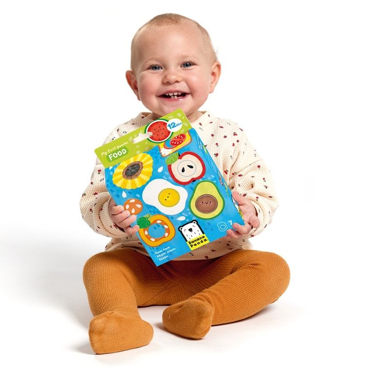 Banana Panda, My First Puzzles Alimente, set de puzzle-uri, pentru varsta de 12 luni+, 14 piese