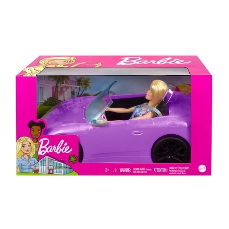 Barbie, Cabriolet, masina si papusa, set de joaca