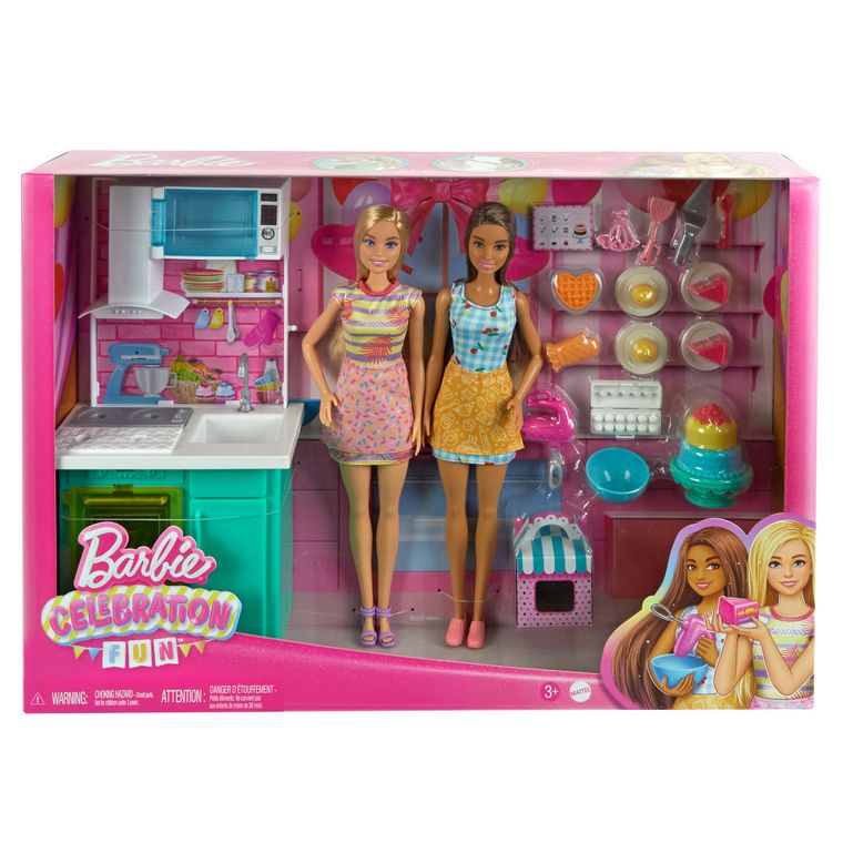 Barbie, Celebration Fun, Produse de patiserie, set cu 2 papusi si accesorii