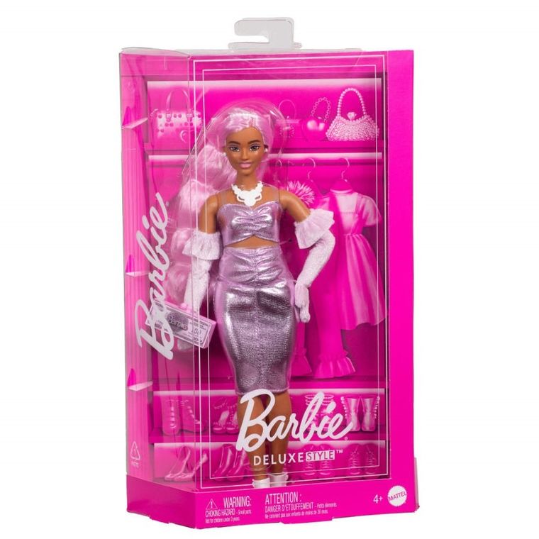 Barbie, Deluxe Style, rochie metalica, papusa