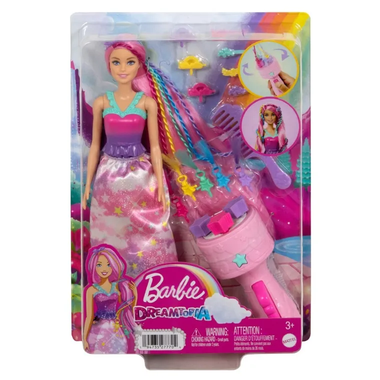 Barbie Dreamtopia, Curly Hair, papusa printesa cu accesorii