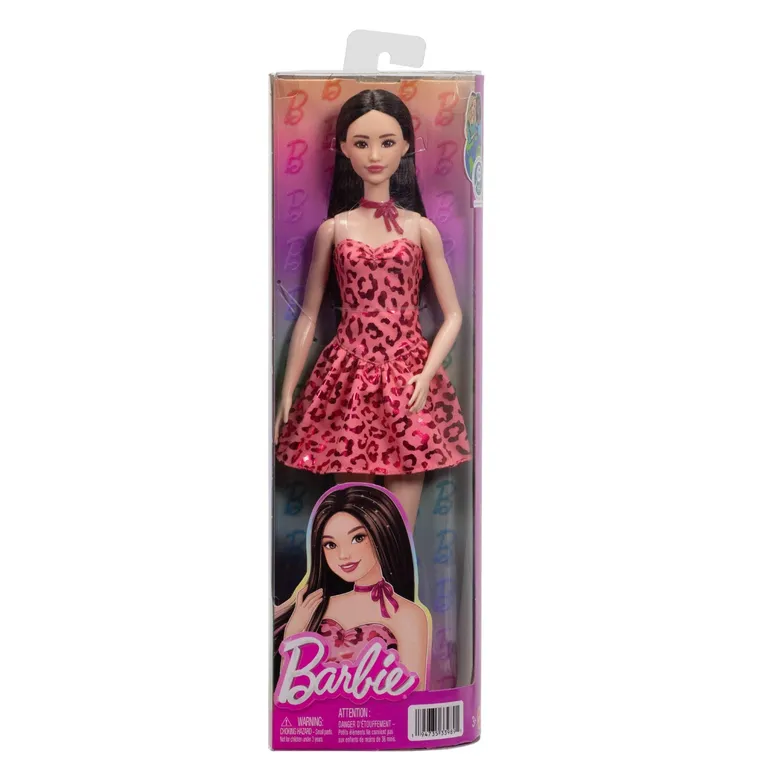 Barbie Fashionistas, Tinuta roz cu imprimeu leopard, papusa