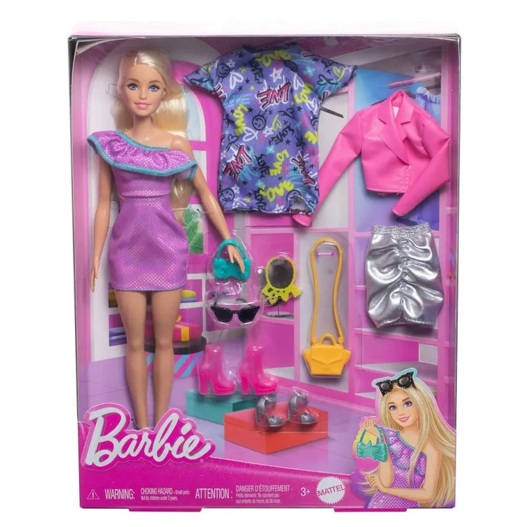 Barbie, papusa si haine, set de joaca
