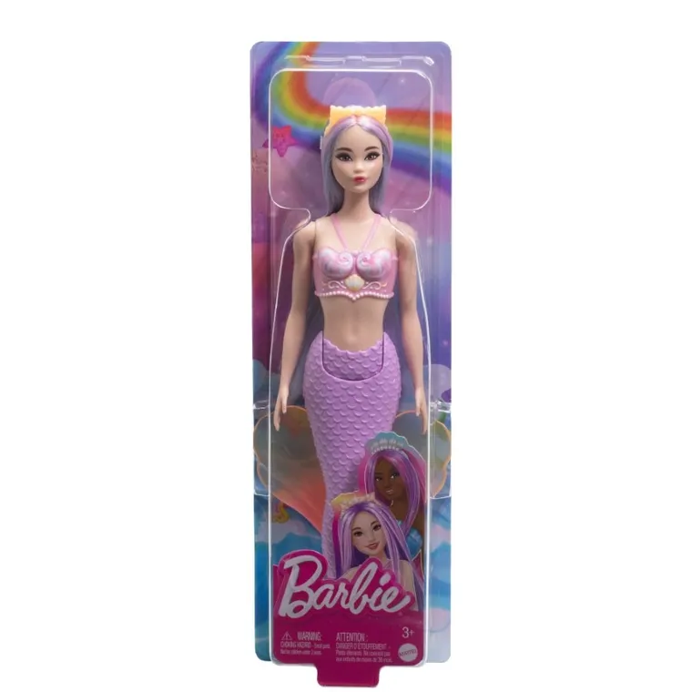 Barbie, papusa Sirena, coada violet