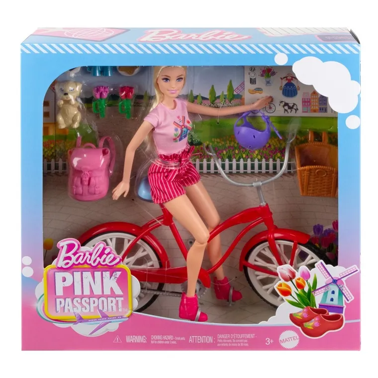Barbie, Pink Passport, Holland Adventures, set de joaca cu papusa si accesorii