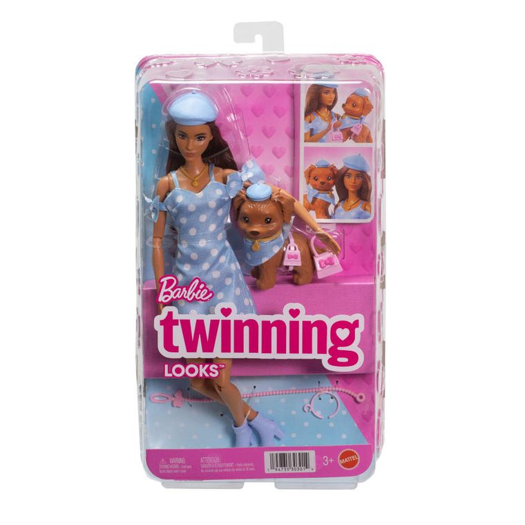 Barbie, Twinning Looks, papusa si caine, Buline